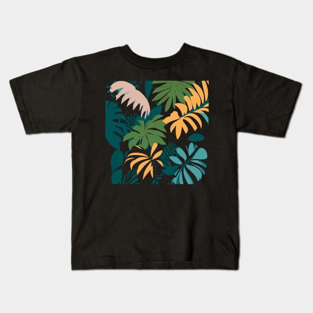 exotic jungle foliage Kids T-Shirt by goingplaces